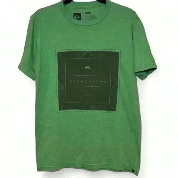 💥Quiksilver Green short sleeve tee- Men’s Small💥 - Picture 1 of 3
